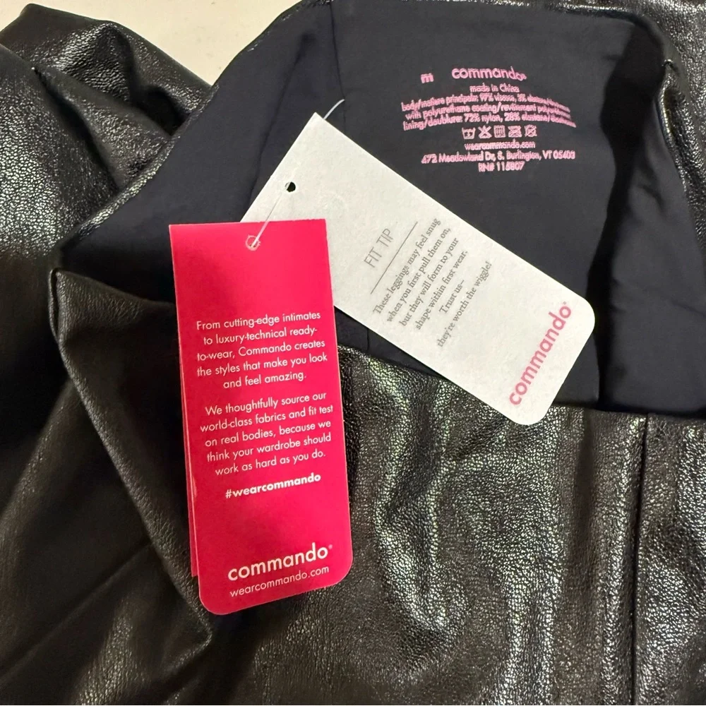 Commando Faux Leather Cropped Flare Leggings Black Size Medium SLG33 - Picture 8 of 8
